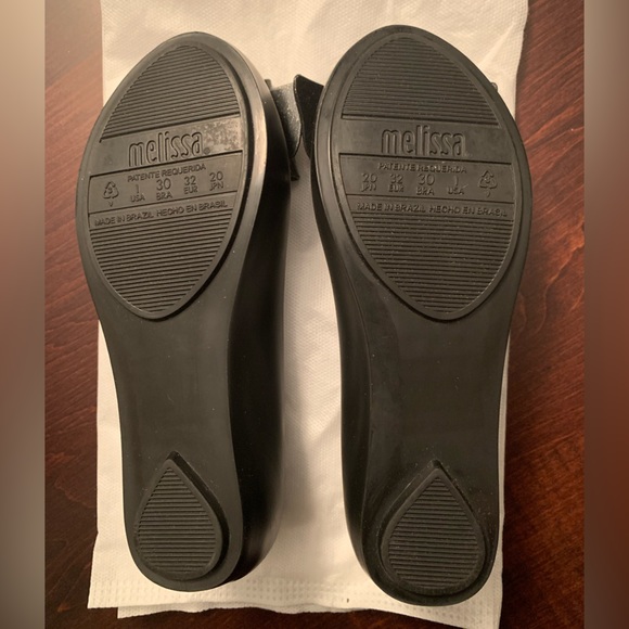 Mini Melissa Girls Black Ultragirl Sweet III Ballet Flats - Size 1 US - Picture 5 of 6